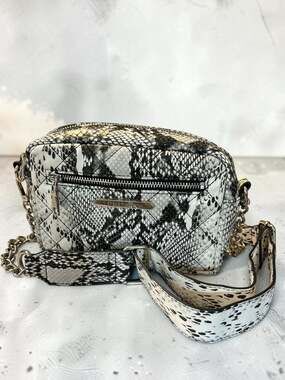 Steve Madden Quilted Faux Snakeskin Crossbody Bag